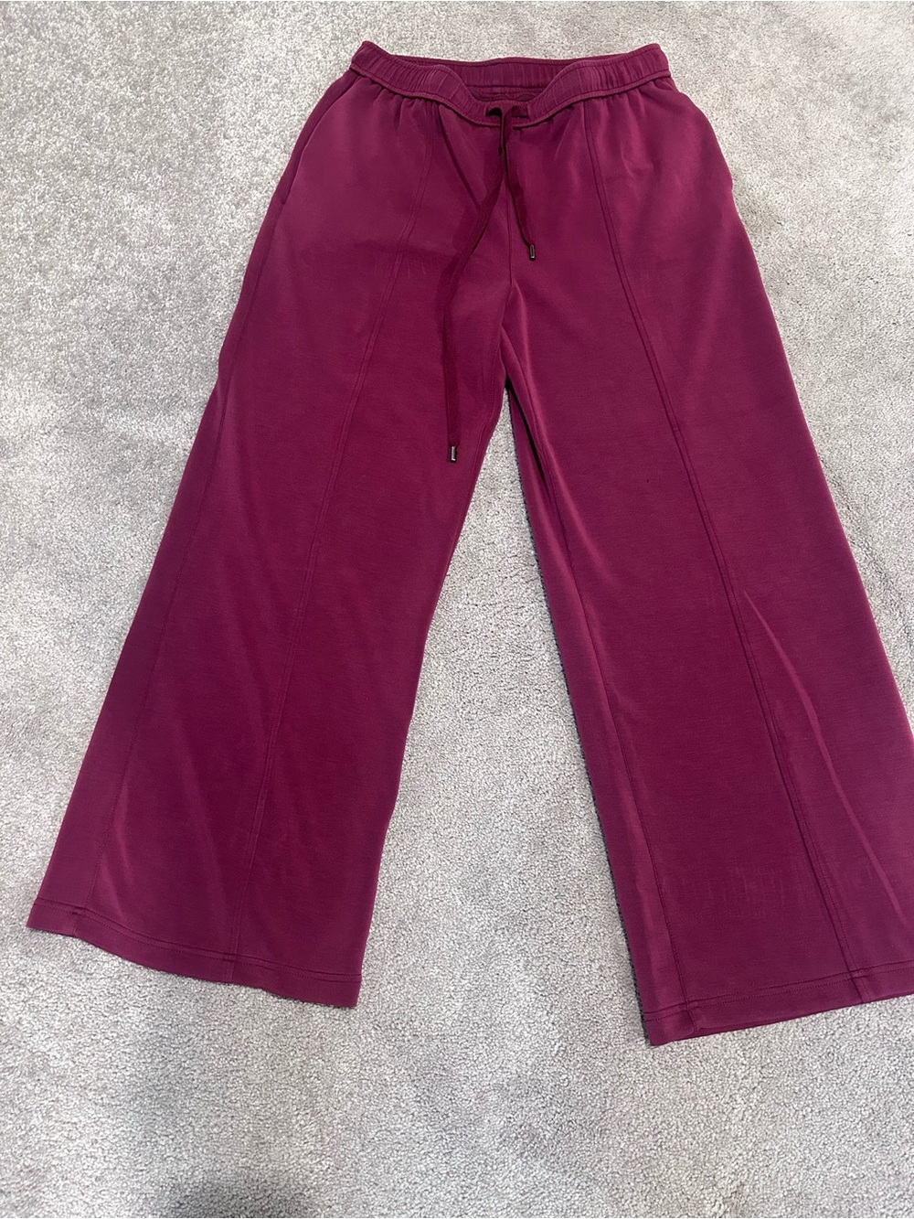 Skies Are Blue Wide Leg Sweatpants - Burgundy Plum